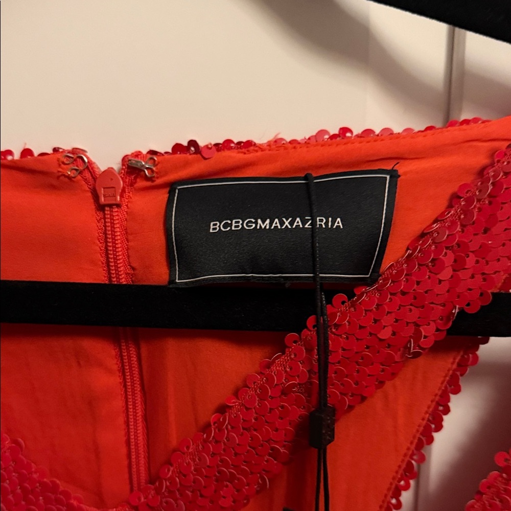 BCBGMaxAzria Vibrant Red Sequin Dress